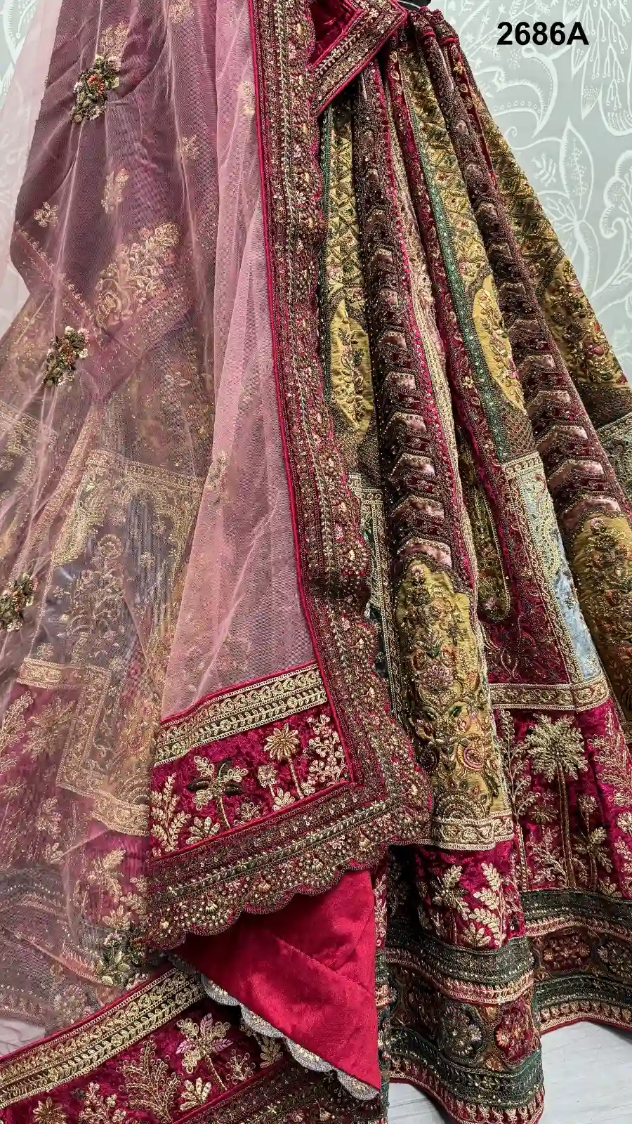 Anjani Art Designer Indian Bridal Velvet Lehenga Wholesale Catalog — Wholesale Lehenga, MPA wholesale from Surat - Gallery Image 8